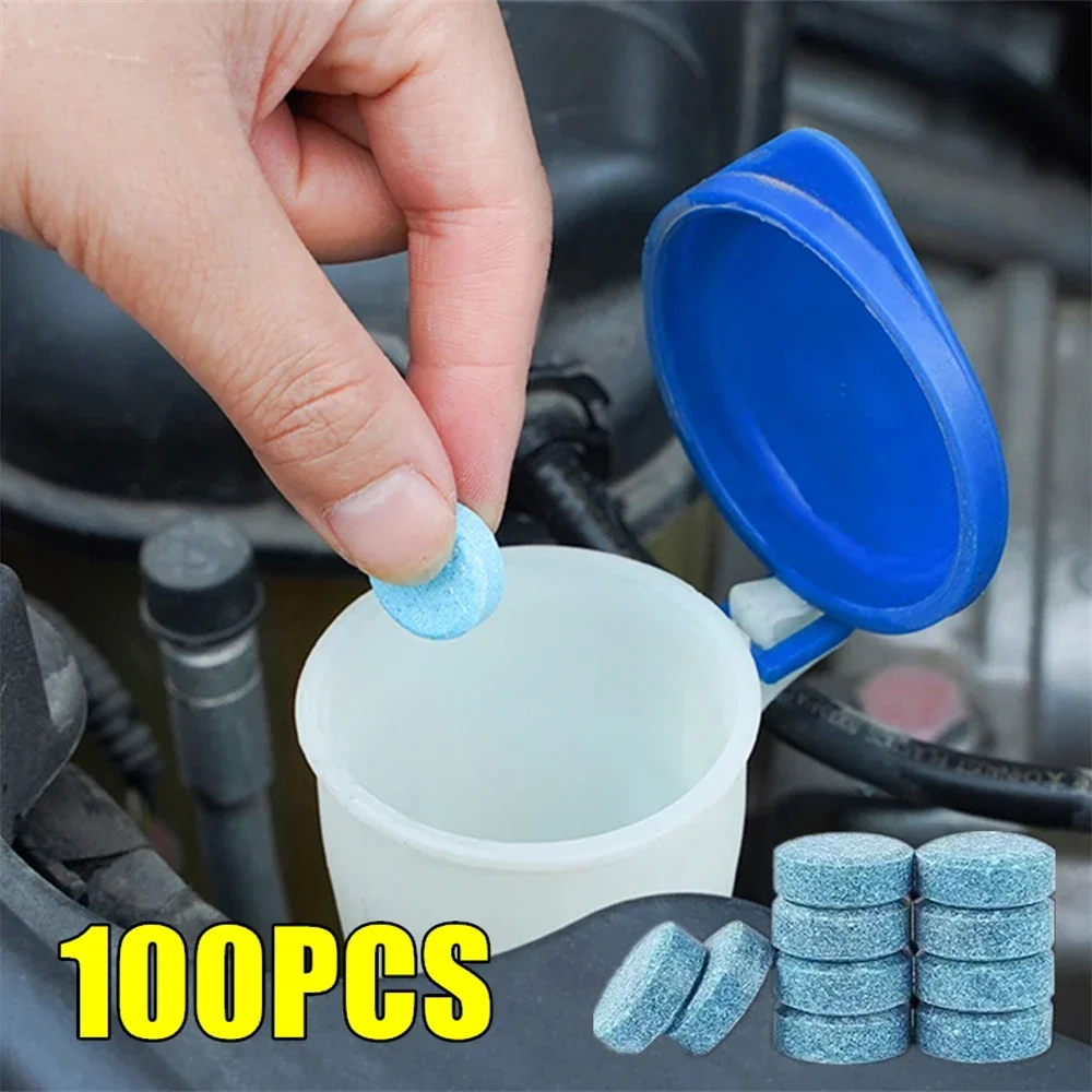 Tablet Accessories For Car - 2/100 ชิ้น น้ำยาทำความสะอาดกระจกรถยนต์ เม็ดฟู่ทำความสะอาดกระจกรถยนต์ น้ำยาทำความสะอาดแบบแข็ง อุปกรณ์เสริมรถยนต์อเนกประสงค์