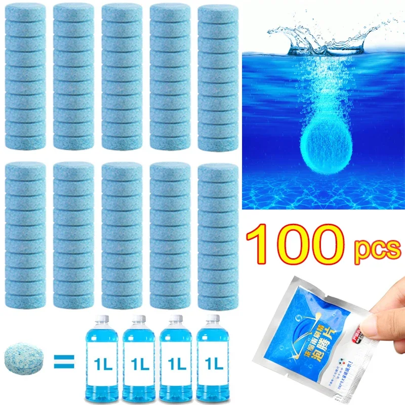 Tablet Accessories For Car - 5/100pcs Solid CLEANER ทําความสะอาดกระจกรถยนต์เม็ดที่ปัดน้ําฝนกระจกหน้ารถแท็บเล็ตฟู่รถอุปกรณ์เสริมแก้วห้องน้ําทําความสะอาด