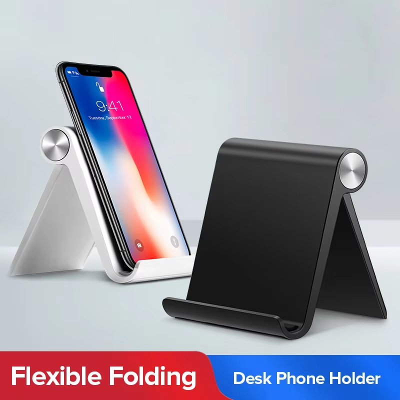 Essential Tablet Accessories - ที่วางโทรศัพท์แบบพับได้อเนกประสงค์ ที่วางโทรศัพท์แบบตั้งโต๊ะแบบพกพา ปรับได้ ใช้ได้กับโทรศัพท์มือถือและแท็บเล็ตส่วนใหญ่