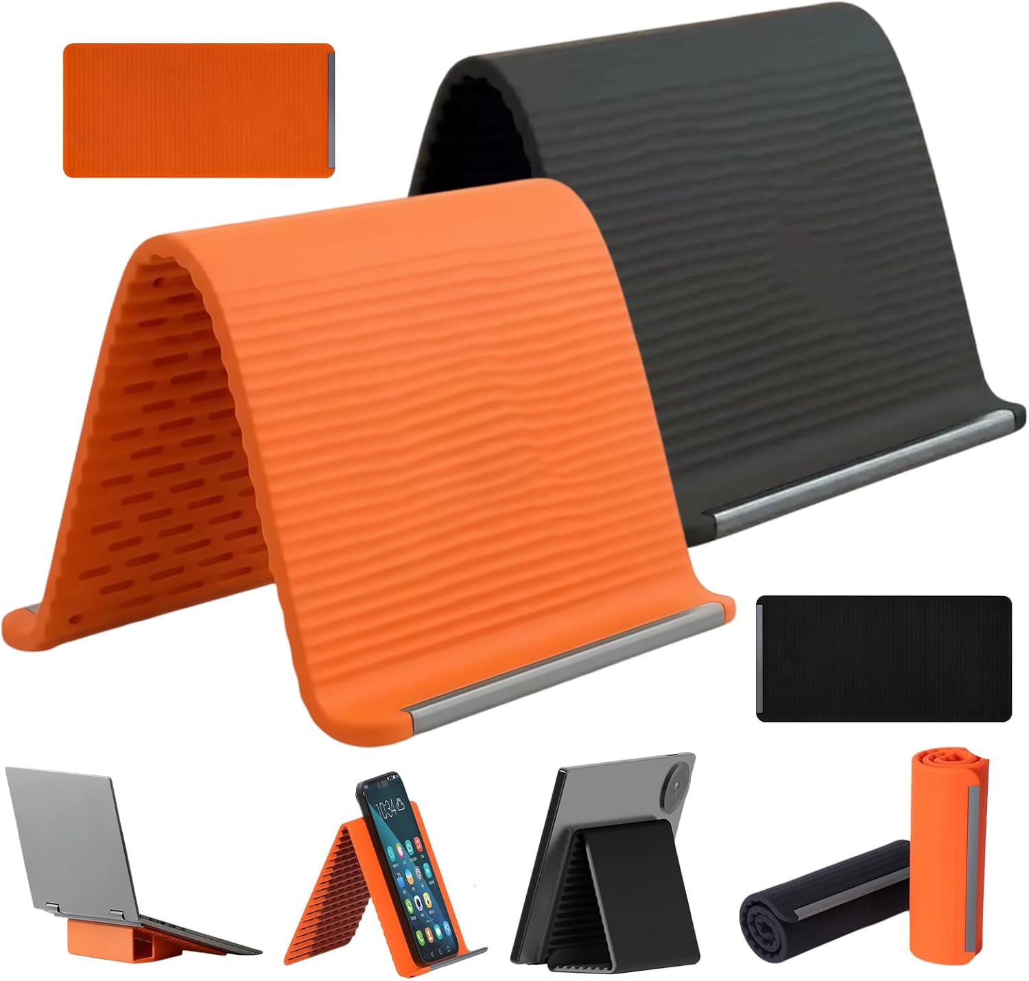 Essential Tablet Accessories - ขาตั้งโทรศัพท์มือถือและแท็บเล็ตแบบพับได้ ปรับเปลี่ยนรูปแบบได้ ใช้งานได้หลากหลาย พกพาสะดวก เหมาะสำหรับการเดินทาง ใช้งานในออฟฟิศ