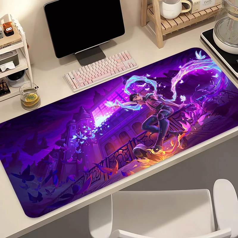 Tablet With All Accessories - แผ่นรองเมาส์เกมเมอร์คอมพิวเตอร์อะนิเมะพีซี วาโลแรนท์ โคลฟแผ่นรองเมาส์ วาร์มิโล บัตเตอร์ฟลาย โลโก้แผ่นรองคีย์บอร์ดอุปกรณ์เสริมสำหรับเล่นเกมแผ่นรองเม้าส์ตั้งโต๊ะ