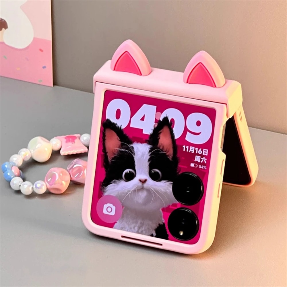 Motorola Tablet Accessories - เคสโทรศัพท์แบบมีบานพับลายลูกกวาดสีชมพูน่ารักสไตล์ญี่ปุ่นเกาหลี สำหรับ Samsung Z Flip 7/6/5/4/3