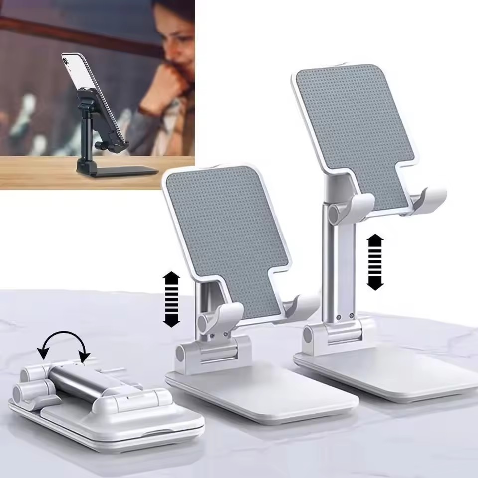 Essential Tablet Accessories - แท่นวางแท็บเล็ตตั้งโต๊ะคุณภาพสูง พับได้ ปรับระดับได้ รองรับโทรศัพท์มือถือ