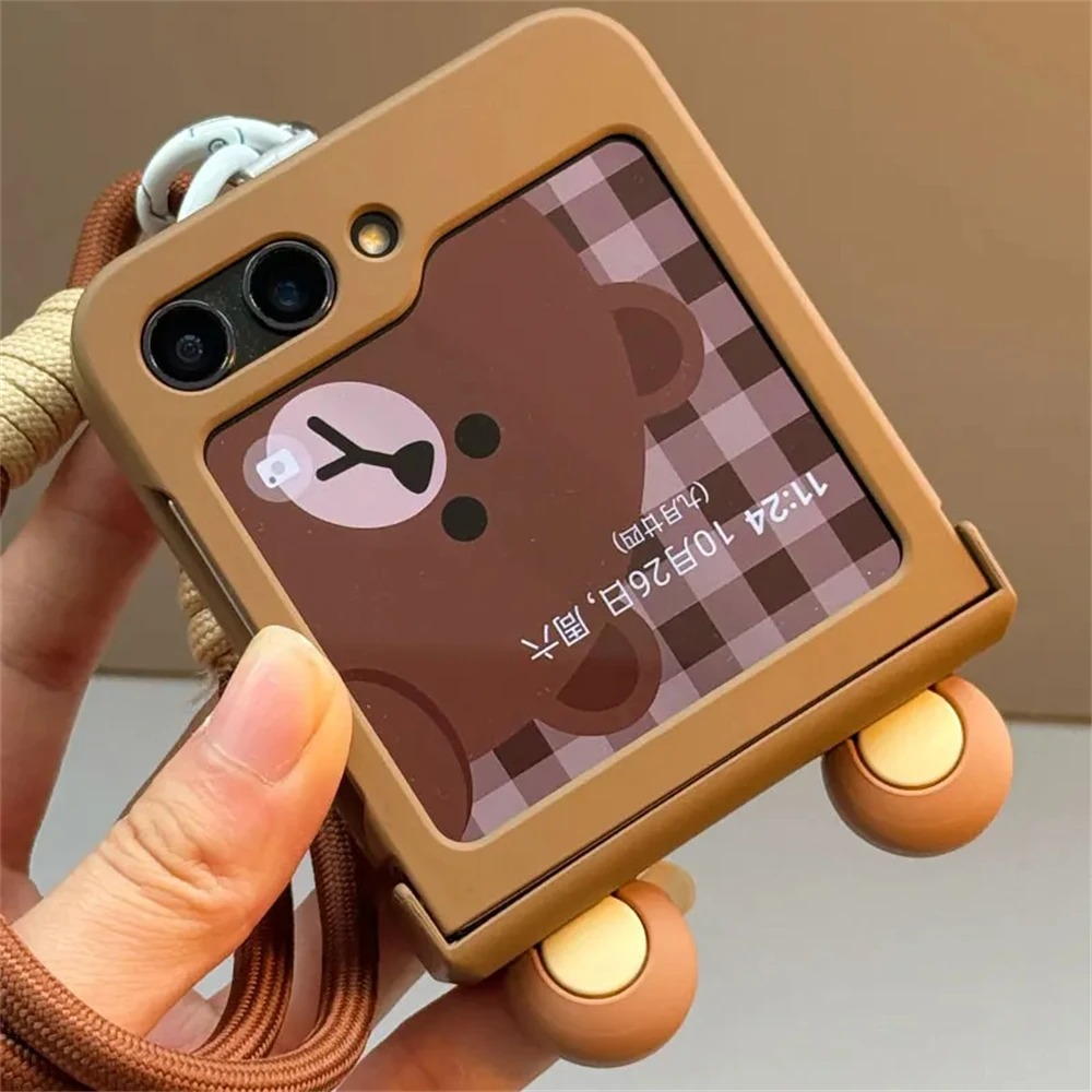 Motorola Tablet Accessories - เคสลายการ์ตูนหมีน่ารักสไตล์เกาหลีญี่ปุ่น สำหรับ Samsung Galaxy Z Flip