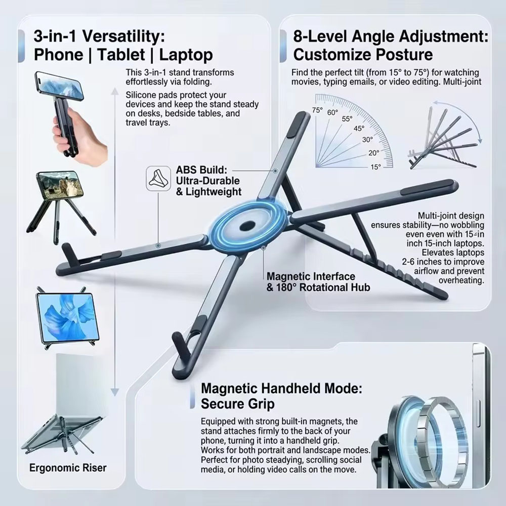 ที่วางโทรศัพท์แม่เหล็กแบบพกพาแ - Essential Tablet Accessories บทวิจารณ์และราคา