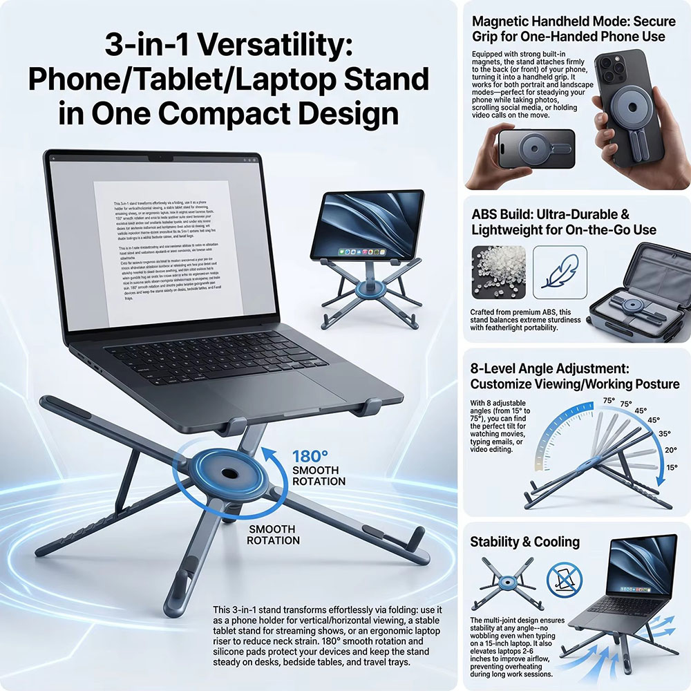 ที่วางโทรศัพท์แม่เหล็กแบบพกพาแ - Essential Tablet Accessories บทวิจารณ์และราคา
